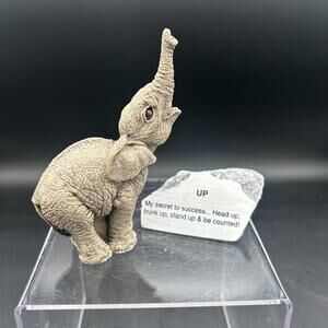 Vintage The Herd Baby Elephant “Up" 3144, with Sticker and Rock
